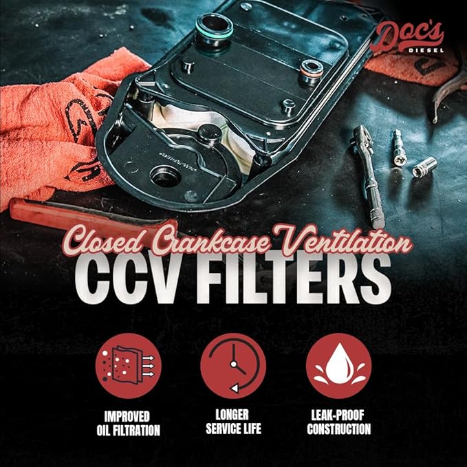 Doc's Diesel CCV Filter D804418 | Compatible with RAM 6.7L Cummins 2500, 3500, 4500, 5500 2007.5+ | Replaces CV52001