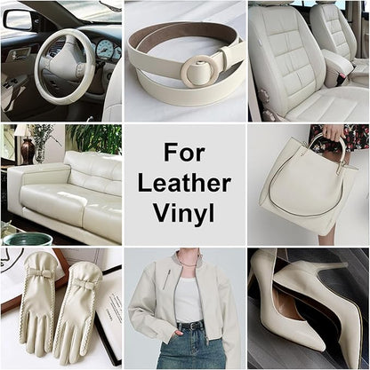 drtulz Leather Recoloring Balm, Leather Color Restorer Conditioner, Leather Restorer for Couches Paint, Leather Scratch Remover, Scratch Leather Faded Repair Kits for Vinyl Furniture (Ivory, 75ML)
