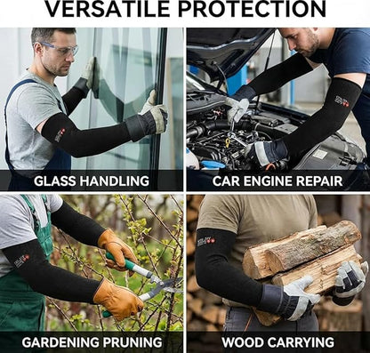 GOL-SIV Arm Protectors For Thin Skin And Bruising, Cut Resistant Sleeves For Men Women, Kevlar Sleeves,A5 Level Protection Arm Sleeves For Gardening (Black, 2pairs, 11.8 In)
