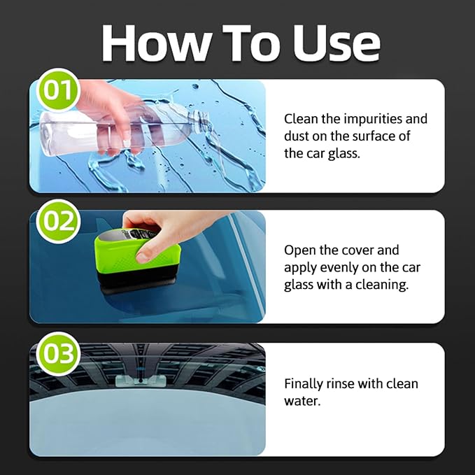 FAIRYTALESPACE Automotive Oil Film Cleaning Brush, Car Glass Oil Film Cleaner - Efficient Windshield Cleaner with Fog Prevention and Clarity Enhancement (2pcs, Green)