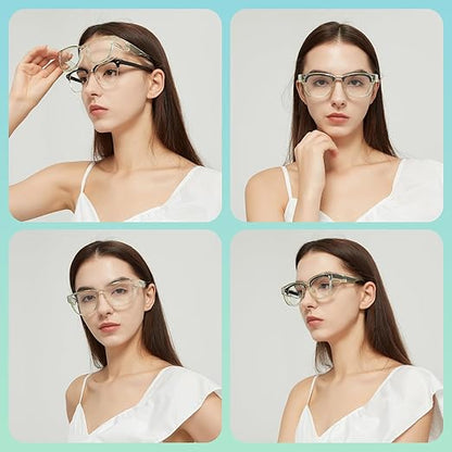 Alsenor Safety Glasses Anti Fog Goggles Fit Over Prescription Eyewear For ANSI Z87.1 Certified Oversized Eyeglasses For Men Women (Oversized-Jade)