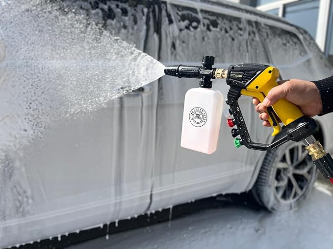 GDHXW Adjustable Length High Power Washer Gun 5000PSI,with Foam Cannon and Pressure Washer Gun Accessories