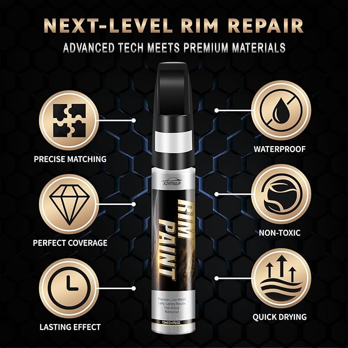 Silver Wheel Paint, Efficient Silver Touch Up Paint for Rim, Quick and Easy Remover Curb Rash, Car Scratch and More, Universal and Color Accurate, Long lasting, Resists Water, Uv Rays