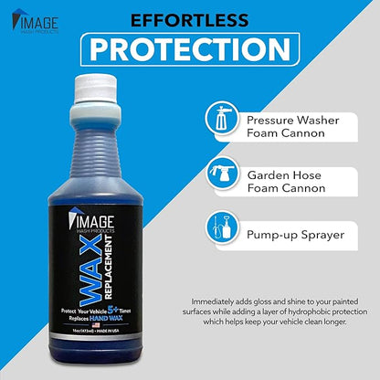 Image Wash Products Wax Replacement (Foamable) - Protectant for Trucks/RV's/Cars/Boats/Trailers/Equipment. ((16 Fl Oz (Pack of 1)))