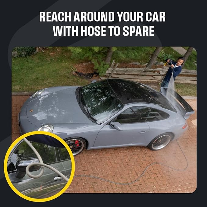 Active Pressure Washer Accessory Bundle, Adaptable for All Electric & Gas Pressure washers w/ M22-14mm Connections. Swivel Gun, Foam Cannon, Lance & 50’ Hose for DIY car wash & Professional Detailing