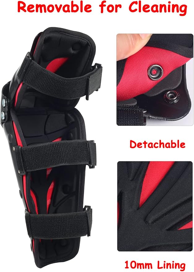 Motorcycle Knee Shin Guards, Long Leg Protection Crash Proof Motorcycle Knee Protection Bendable Adjustable MTB Knee Pads for Men Motocross Gear