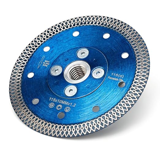 ZERICHIVE 4.5" Tile Blade,Super Thin Diamond Porcelain Blade with Flange for Cutting Porcelain Tile Stone