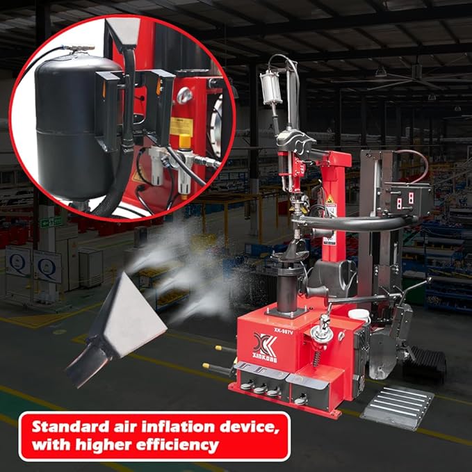 XK-987V Heavy Duty Tire Changer Machine with Bead Blaster for Truck, SUV and Van Rims 12-30 inches | 18-Month Parts Replacement