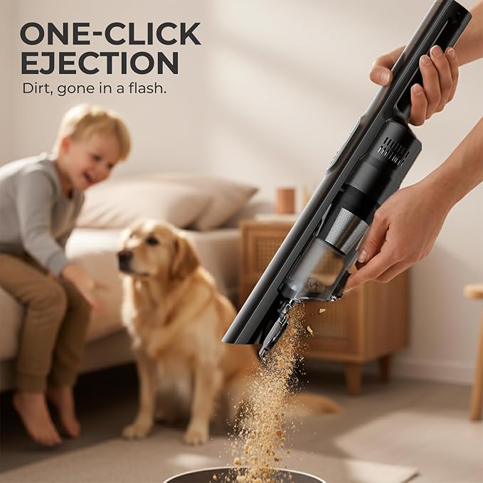 Apical Life Cordless Handheld Vacuum Cleaner, 13000Pa Strong Suction, Mini Vacuum with Charging Dock, 40 Mins Runtime, LED Light, HEPA Filter, One-Click Empty for Car Detailing and Home