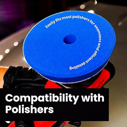 Maxshine Universal 5.2” High Foam Cutting Polishing Pad with Hole - Removes Heavy Swirl Marks, Scratches & Oxidation, Professional-Grade Pad for Efficient Paint Correction