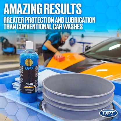Optimum No Rinse Wash and Shine Version 6 - ONR Rinseless Car Wash Soap for Auto Detailing, Use On Paint, Ceramic Coatings, Glass, Interior (32 Oz)