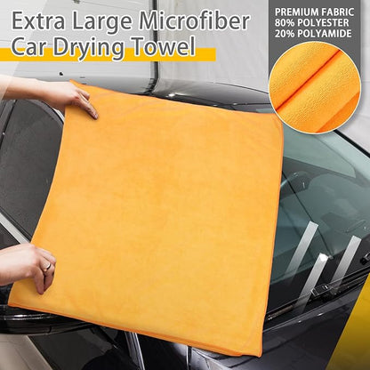 2 Pcs Microfiber Car Drying Towels Large Microfiber Cleaning Cloths for Car Highly Absorbent Drying Towels 55'' x 28'' Great Thick Soft Plush Cloths Washable No Scratch Lint Free Towel