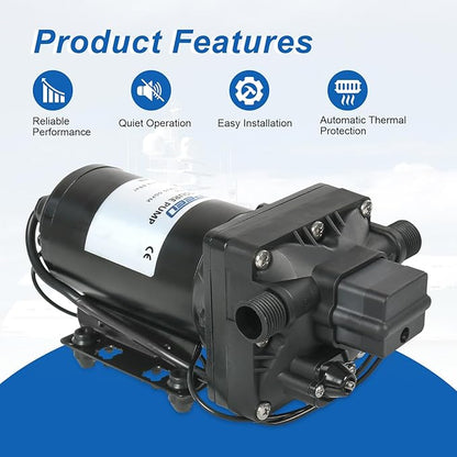 5.0 GPM 115V AC 55 PSI Revolution Water Pump with Pressure Switch Compatible with Camper, RV, Shower, Sprayer