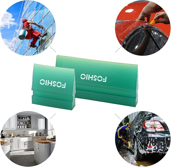 FOSHIO Green Mini Squeegee Window Film Tools,Rubber Squeegee Water Blade Decal Wrap Applicator Car Home Tint