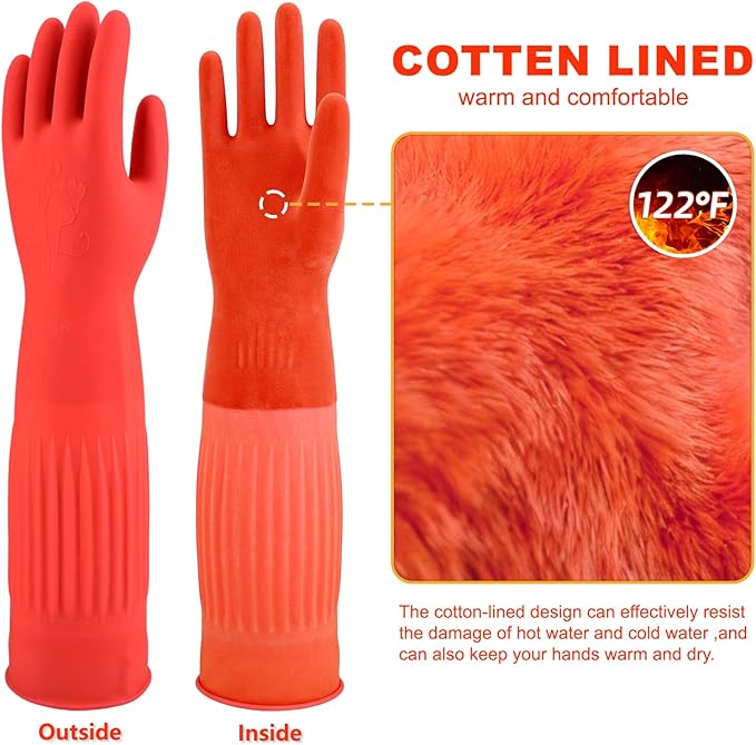 North Tower Long Dishwashing Gloves Length Rubber Reusable Resistant Platos Nitrile,Dishwashing Gloves
