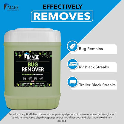 Image Wash Products Bug Remover – (5 Gallon) Best Bug Remover for Cars/Truck Exterior | Bug Cleaner for Vehicles, Car Bug Remover Spray, Bug Off Car Cleaner, Bug Wash for Cars