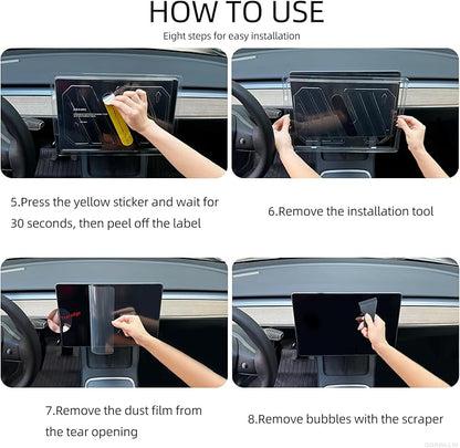 DGXWLLW Screen Protector for Tesla Model Y 2024-2020 Model 3 2023-2017 with Alignment Kit Tempered Glass Touchscreen Protection for Dashboard Protective 9H Hardness Anti Glare Fingerprint HD Clear