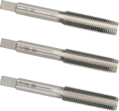 7/16"-20 UNF Hand Tap Right Hand, 7/16 x 20 Threading Hand Tap 3Pcs