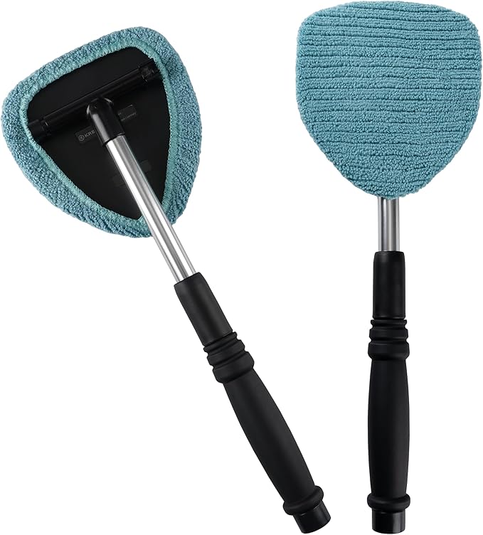 POLYTE Premium Lint Free Microfiber Cleaning Covers for Windshield Cleaning Tool, Fits 5.5x5 inch Triangle Plate, 6 Pack