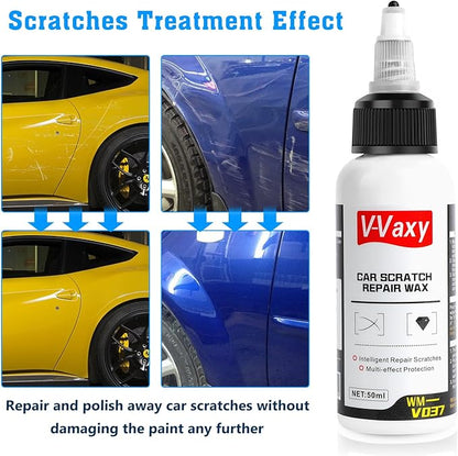 V-Vaxy Car Scratch Repair Wax,Car Buff Out Scratch,Car Wax Scratch Kit, Intelligent Repair Scratcher, Multi-Effect Protection(2PCS, 2 * 50ml+2*sponges)