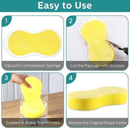 Dandat 20 Pcs Large Car Wash Sponge Multi Purpose Cleaning Scrubber Non Scratch Thick Dish Household Cleaning Sponge Foam Washing Pad Handy Scrubber for Car, Mix Colors