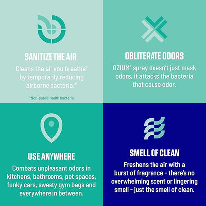 Ozium . Air Sanitizer & Odor Eliminator for Homes, Cars, Offices and More, Outdoor Essence, 0.8 Oz( Pack of 6) (packaging may vary)
