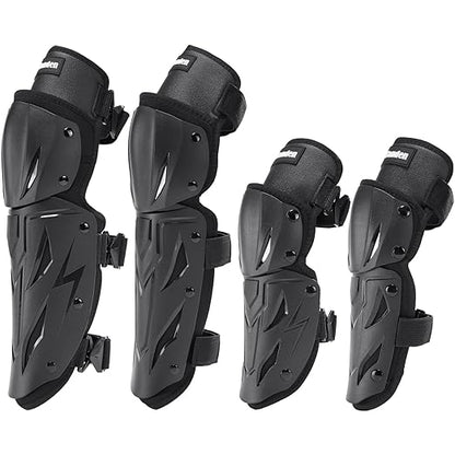 Tanden Motocross Knee Pads Motorcycle Elbow Pads Guards 4Pcs, Motorcycle Knee Guards for Men Leg Protection Armor Motocross Knee and Shin Guards Dirt Bike Crashproof Adult Protective Gear