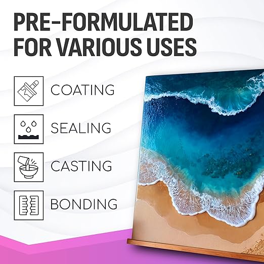 Epoxy Resin 16 Oz Kit – Low Viscosity, Clear High-Gloss Finish for Coating Wood, Concrete, Stone & More | Easy to Use, No Bubbles, Self-Leveling | Perfect for Arts & Crafts & More