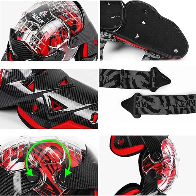 Tempsnow Knee and Shin Guards Motorcycle Protective Gear for Adults Hard Collision Avoidance Motocross Racing Knee Protector Shin Guards Motorbike Knee Guards Shin Protector
