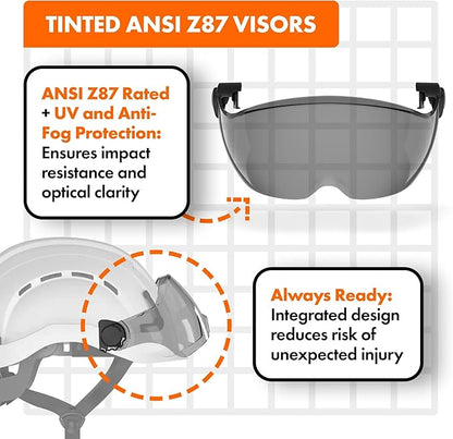 Defender Safety H2 Visor, ANSI Z87+ Rated, Anti-fog and Anti-Scratch Tinted/Clear Options,