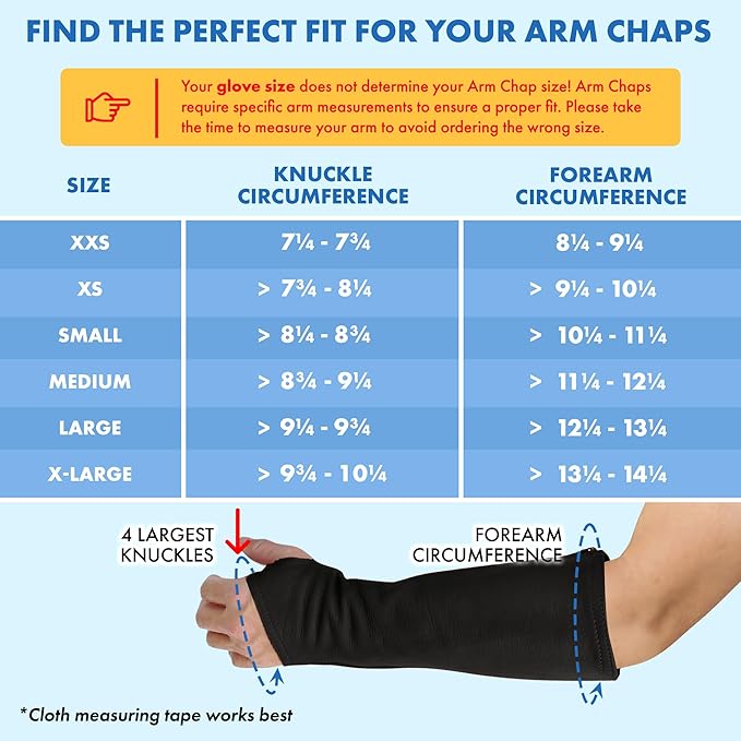 Arm Chaps Leather Protective Sleeves Arm Guard - Prevent Cuts, Scratches & Bruises - Genuine Cowhide - Ideal for Gardening & Construction - Left & Right Form-Fitting. Black (1 Pair/X-Small).