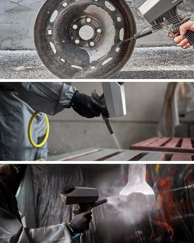 Inokraft Leak-Proof Portable Sand Blaster Gun Kit for 60-120 PSI Air Compressor, Mini Sandblaster for Rust & Paint Removal, Compatible with Aluminum Oxide, Sand & Soda, Perfect for Small Project
