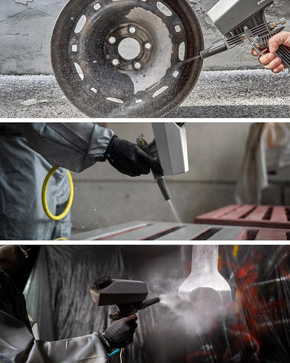 Inokraft Leak-Proof Portable Sand Blaster Gun Kit for 60-120 PSI Air Compressor, Mini Sandblaster for Rust & Paint Removal, Compatible with Aluminum Oxide, Sand & Soda, Perfect for Small Project