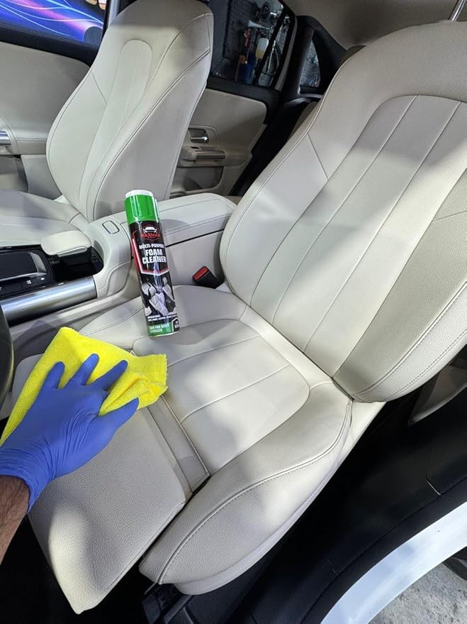 Car Interior Foam Cleaner - Multi-Purpose Deep Cleaning Foam Spray for Leather, Vinyl, Fabric, Plastic & Glass - Safe, Non-Drip Formula with Fresh Scent - 650ml