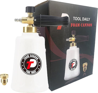 Tool Daily Pressure Washer Foam Cannon for Car Wash, Snow Foam Lance, Additional Orifice Nozzle 1.1mm, 1/4 Inch Quick Connect