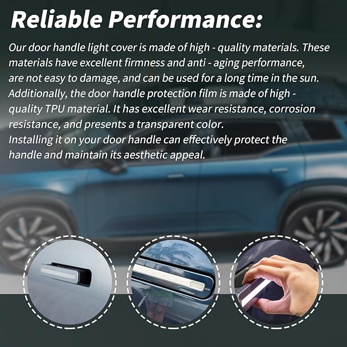 XTPTFABS Door Handle Light Cover Kit and Door Handle Protection Film Kit Compatible with Fisker Ocean 2023 2024 (Handle Light Cover and Protection Film)