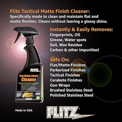 Flitz Flat Matte Finish Cleaner - 16oz Bottle of USA-Made Vinyl Wrap Spray to Easily Remove Grease, Wax, Dust, & More - Quick Drying Matte Paint Cleaner - Ideal for Cars, Motorcycles (1 Pack)