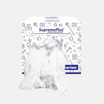 Recycled White T-Shirt Cleaning Rags (10.0 lbs. Box) – Shop Rags Bulk for Oil, Stain, Grease, Paint, and Auto Cleaning, Multipurpose