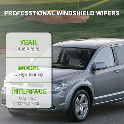 PARRATI® Windshield Wipers for Dodge Journey 2009-2020,24"+19" Front and 12" Rear,OEM Replacement Wiper Blades,Quiet & Streak-Free(Set of 3)