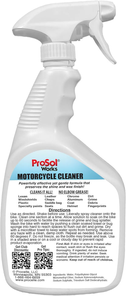 Bug Splat N' All Motorcycle Cleaner 32 fl oz - Motorcycle Cleaning Spray for Engine, Seat, Dash, & Wheel Cleaner - Effective on Oil, Dirt, Grease, Road Grime & More - Safe on All Surfaces