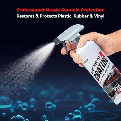 WEICA Black Restorer Trim Coating Spray - Advanced Ceramic Protection for Plastic, Rubber, Vinyl on Cars, Trucks, SUVs | Quick Spray, UV Shield, Restores & Protects, 16.9 fl oz