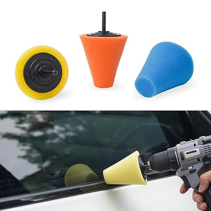 Unicaravan Aluminum Wheel Polishing Kit for Drill Buffing Wheel for Car Motorcycle Wheel Rim Manifold Polishing for Stainless Steel Chrome Wood Plastic Ceramic Glass Woods Machine Jewelry etc 21PCS