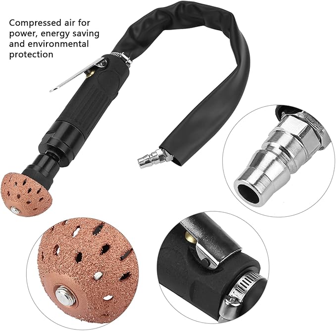 Tire Buffing Tool, 2800RPM Low Speed Air Tyre Buffer Tire Repair Tool Polishing Tool Kit Small Pneumatic Grinding and Polishing Machine