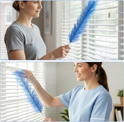 3 Pcs Bendable Fan Cleaning Brush Reusable Microfiber Washable Fan Cleaner Duster for Ceiling Fan Blades Air Conditioning Home Vents Shutters Car Interior (Blue)