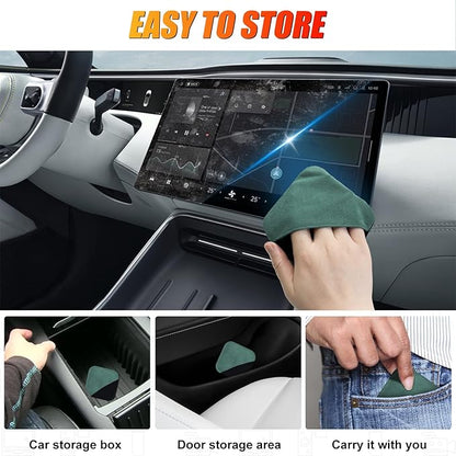 SuperKaKa Car Screen Cleaner- Vehicle Touchscreen Microfiber Cleaning Cloth, Touch Screens Clean Wipes Cars Interior Accessories Universal for Tesla Dashboard Display (Green)