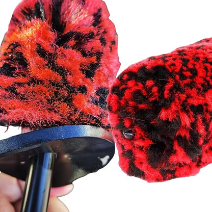 DEKADONS 4PCS Wheel Brush Kit for Cleaning Wheel and Tire, Wheel and Rim Brush, Car Detailing Brushes, 360 Degree Bendable & Durable Car Wheel Rim Cleaner Brush Set (Red)