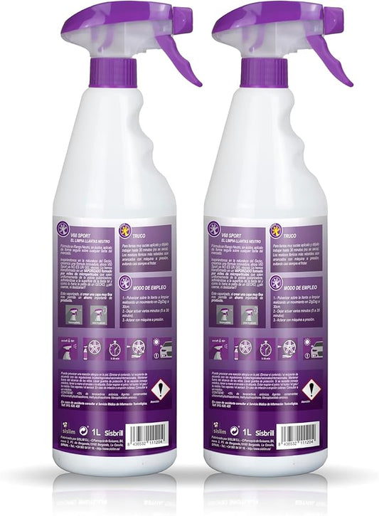 Sisbrill V60 Sport Wheel and Tire Cleaner Spray – pH Neutral Car Wheel Cleaner, Gecko Spray Effect, Safe Brake Dust Remover – Pack of 2 (33 fl oz each)