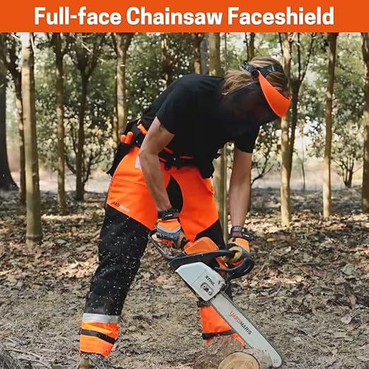 Chainsaw Faceshield, Full Protection Safety Face Mask, Mesh Safety Helmet for Weed Eating Whacking Yard Work