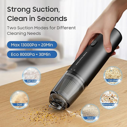 A9life Handheld Vacuum Cordless, Car Vacuum Portable with 2 Suction Modes, Blow & Suction 2-in-1, Small Vacuum Cleaner for Car, Home, Pet Hair, Office, Desk, Keyboards