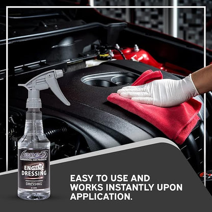 LANE'S Engine Dressing | Professional Engine Bay Cleaner and Protector Shine | Prevents Rubber Hoses Fading and Cracking | Easy to Use, Dust Resistant Degreaser & Detail Spray | 32 oz